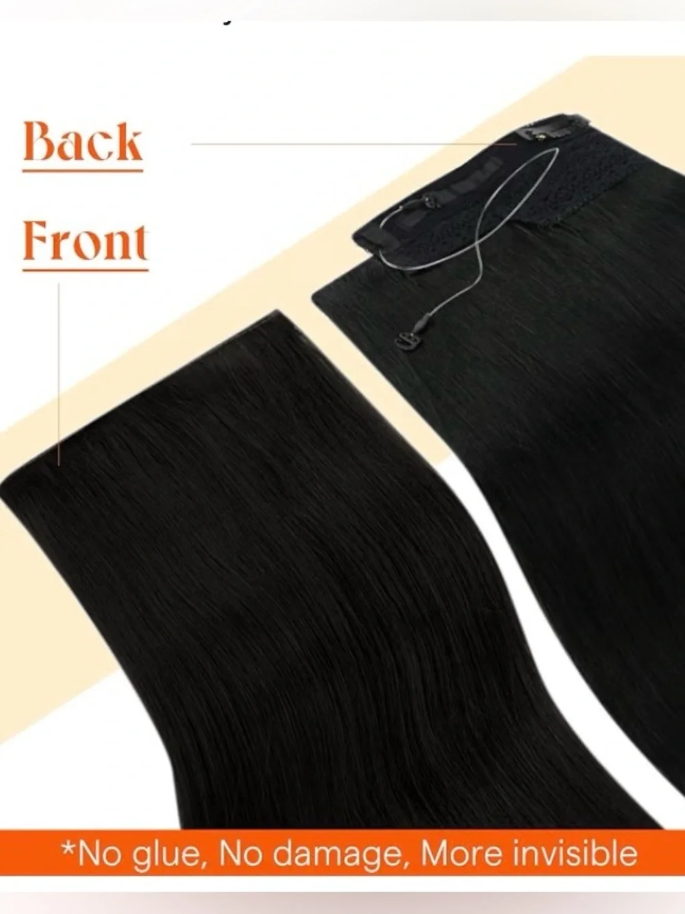Sunny Hair 16” Invisible Fish Line Extensions 85G # 1 Jet Black Remy Human Hair